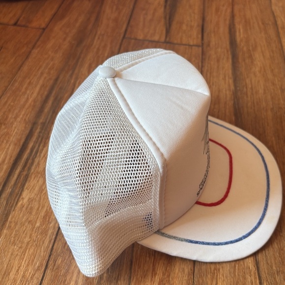 Vintage 1984 Olympics Snapback Hat Cap Mesh Trucker Red White Blue - Picture 7 of 9